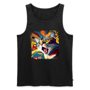 Cat Lovers Cool Cat Design Cat Mama - Men's Premium Organic Tank Top - black - Front - AI Model Male 178 light (178cm)