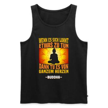 Buddhist Meditation Zen Buddha Buddhismus und Yoga - Männer Premium Bio Tank Top - Schwarz - Vorne - Michal (187cm)