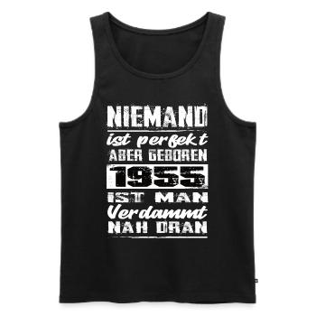 Niemand Is Perfekt Aber geboren 1955 Geburtstag - Männer Premium Bio Tank Top - Schwarz - Vorne - Michal (187cm)