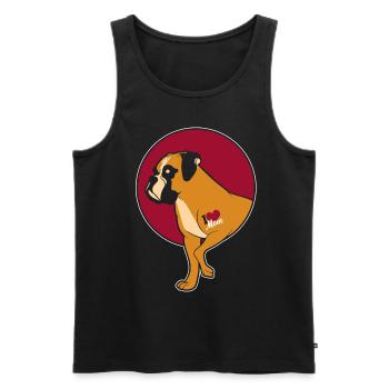 Boxer dog love dog - Men's Premium Organic Tank Top - black - Front - Michal (187cm)