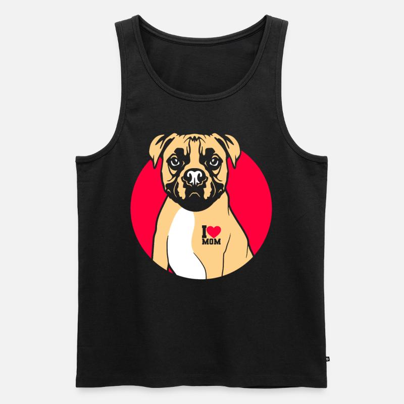 Boxer Hundeliebe Hund - Männer Premium Bio Tank Top - Schwarz
