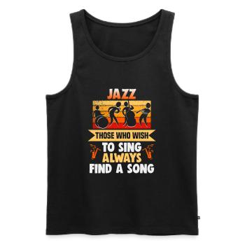 Musiciens d’orchestre de musique jazz - Débardeur bio Premium Homme - noir - Devant - Michal (187cm)