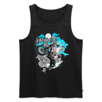 Motocross / Enduro / Freestyle mx / Dirtbike retro - Men's Premium Organic Tank Top - black - Front - Michal (187cm)