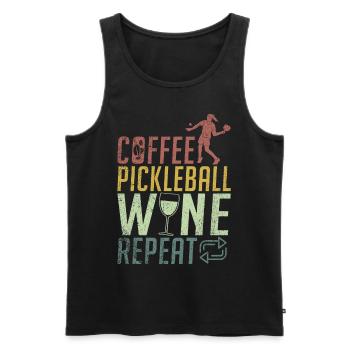 Pickleball masculin Sports Funny Pickleball Design - Débardeur bio Premium Homme - noir - Devant - AI Model Male 178 light (178cm)