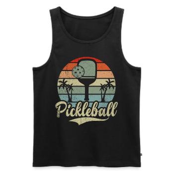 Pickleball masculin Sports Funny Pickleball Design - Débardeur bio Premium Homme - noir - Devant - AI Model Male 178 light (178cm)