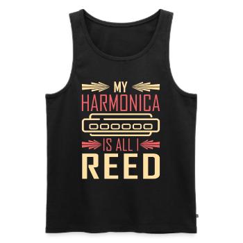 Mundharmonika My Harmonica Is All I Reed - Männer Premium Bio Tank Top - Schwarz - Vorne - Michal (187cm)