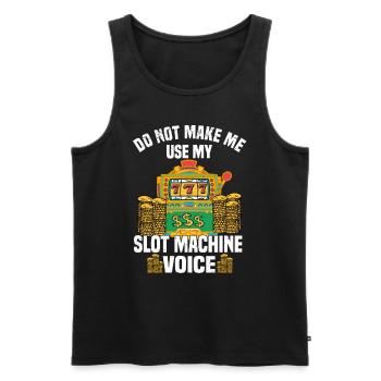Casino Gambling Slot Machine à sous Jeu de cartes - Débardeur bio Premium Homme - noir - Devant - Michal (187cm)