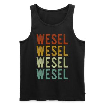 Wesel City Retro Vintage - Men's Premium Organic Tank Top - black - Front - AI Model Male 178 light (178cm)