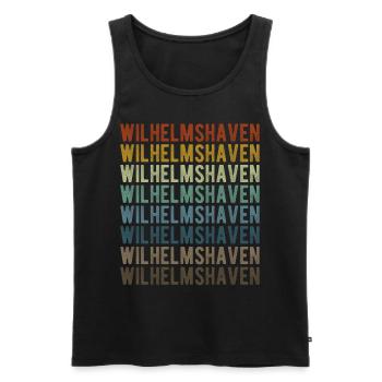 Wilhelmshaven City Rétro Vintage - Débardeur bio Premium Homme - noir - Devant - Michal (187cm)