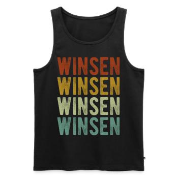 Winsen City Retro Vintage - Men's Premium Organic Tank Top - black - Front - Michal (187cm)