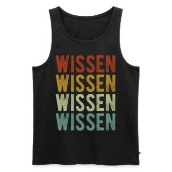 Knowledge City Retro Vintage - Men's Premium Organic Tank Top - black - Front - AI Model Male 178 light (178cm)
