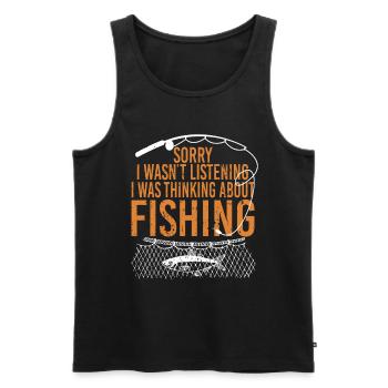 I'm sorry I wasn't listening - Men's Premium Organic Tank Top - black - Front - Michal (187cm)