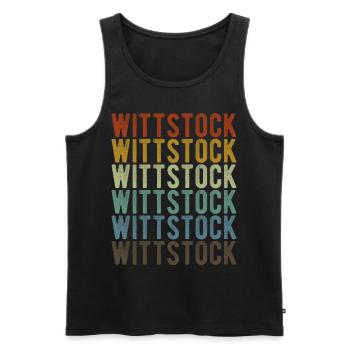 Wittstock Stadt Retro Vintage - Männer Premium Bio Tank Top - Schwarz - Vorne - Michal (187cm)