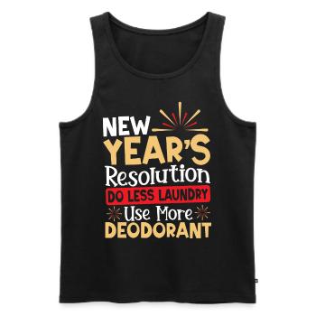 New Year's Resolution New Year's Day New Years - Men's Premium Organic Tank Top - black - Front - AI Model Male 178 light (178cm)