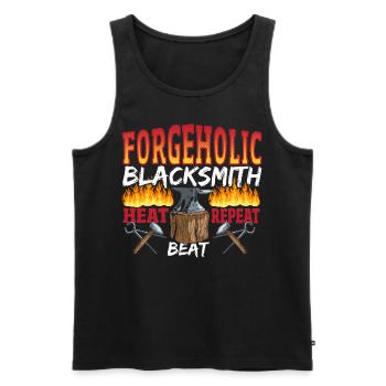 ForgeHolic BlackSmith Heat Beat Repeat - Männer Premium Bio Tank Top - Schwarz - Vorne - AI Model Male 178 light (178cm)
