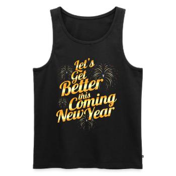 Let's Get Better This Coming New Year Resolution - Männer Premium Bio Tank Top - Schwarz - Vorne - AI Model Male 178 light (178cm)