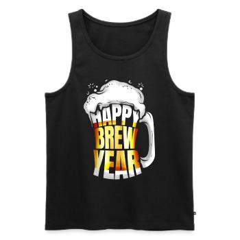 Beer Glass Mug Happy Brew Year New Year's Eve - Männer Premium Bio Tank Top - Schwarz - Vorne - Michal (187cm)