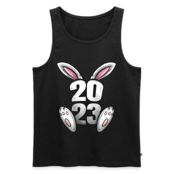 2023 With Rabbit Ears And Paws - Chinese - Men's Premium Organic Tank Top - black - Front - AI Model Male 178 light (178cm)
