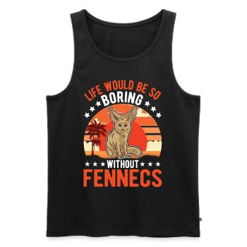 Fennec Cadeau Fennec Renard du désert - Débardeur bio Premium Homme - noir - Devant - Michal (187cm)
