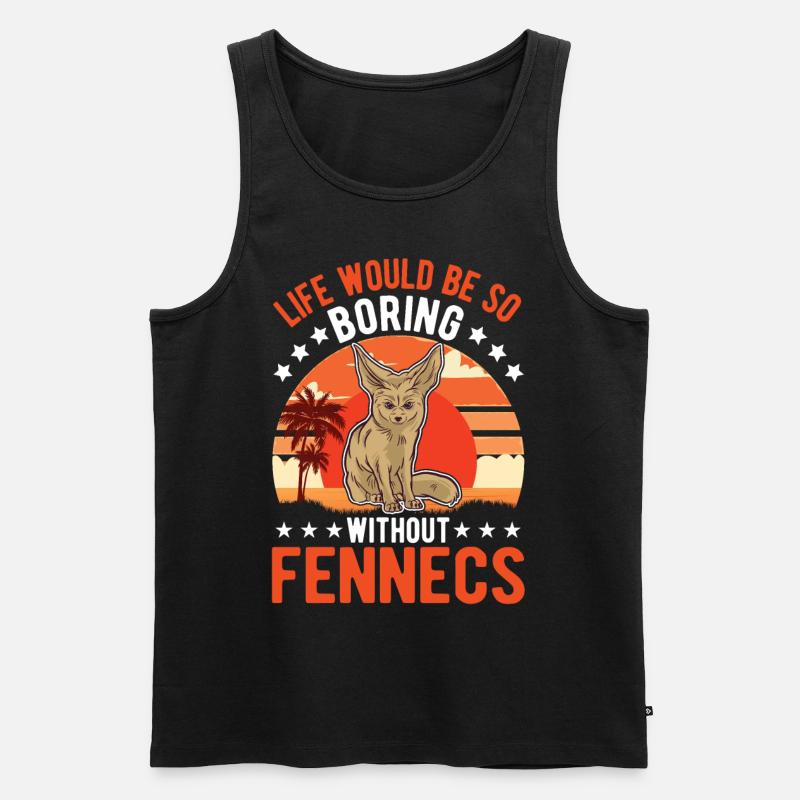 Fennek Geschenk Fennec Wüstenfuchs - Männer Premium Bio Tank Top - Schwarz