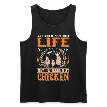 Poulets Élevage de poulets Éleveur de poulet - Débardeur bio Premium Homme - noir - Devant - AI Model Male 178 light (178cm)