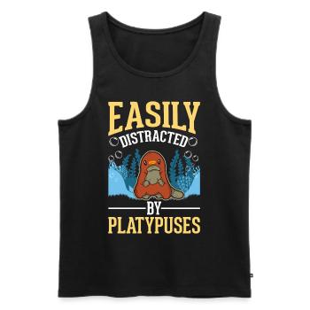 Easily distracted by Platypuses Platypus - Men's Premium Organic Tank Top - black - Front - Michal (187cm)