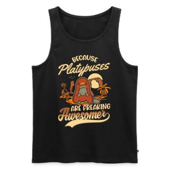 Platypus Gift Platypus - Men's Premium Organic Tank Top - black - Front - Michal (187cm)