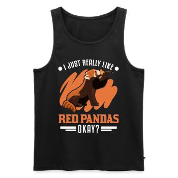 J’aime vraiment Red Pandas Roter Panda - Débardeur bio Premium Homme - noir - Devant - Michal (187cm)