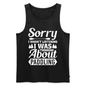 Entschuldigung, Ich Habe Zugehört, Ich - Männer Premium Bio Tank Top - Schwarz - Vorne - Michal (187cm)