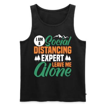 I am a social expert - Men's Premium Organic Tank Top - black - Front - Michal (187cm)