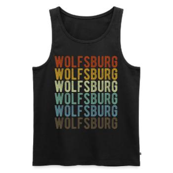 Wolfsburg City Rétro Vintage - Débardeur bio Premium Homme - noir - Devant - Michal (187cm)