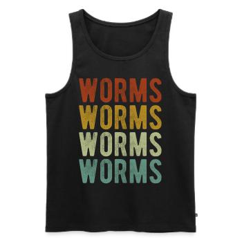 Worms City Rétro Vintage - Débardeur bio Premium Homme - noir - Devant - Michal (187cm)