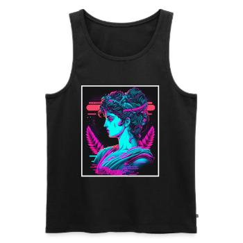 Vaporwave Mythologie grecque Dieu Neon Olympus - Débardeur bio Premium Homme - noir - Devant - Michal (187cm)