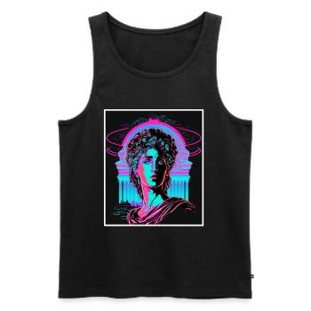 Vaporwave Greek mythology God Neon Olympus - Men's Premium Organic Tank Top - black - Front - AI Model Male 178 light (178cm)
