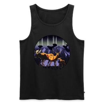 Alaska Geschenk USA Natur Bär Denali Grizzly Wald - Männer Premium Bio Tank Top - Schwarz - Vorne - Michal (187cm)