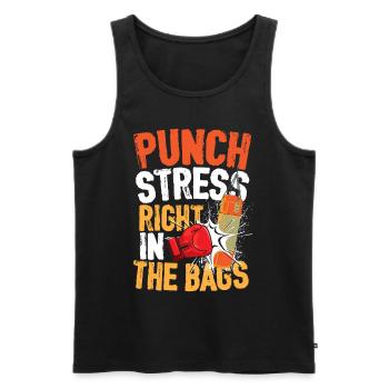 Punch Stress Right In The Bags - Männer Premium Bio Tank Top - Schwarz - Vorne - Michal (187cm)