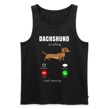 Dachshund Geschenk Dixie Wiener Doxie Dackel - Männer Premium Bio Tank Top - Schwarz - Vorne - Michal (187cm)
