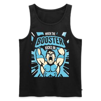 When the booster works Muscle Funny bodybuilder - Men's Premium Organic Tank Top - black - Front - Michal (187cm)