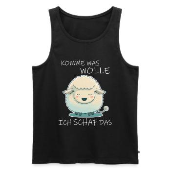 Komme Was Wolle Ich Schaf Das Depression Schäfchen - Männer Premium Bio Tank Top - Schwarz - Vorne - Michal (187cm)