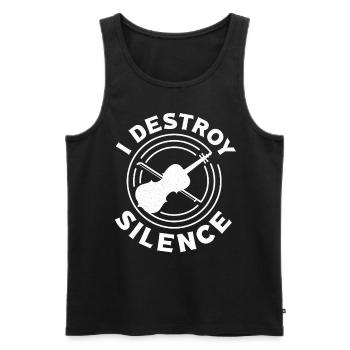 Violoniste de violon I Destroy Silence - Débardeur bio Premium Homme - noir - Devant - Michal (187cm)