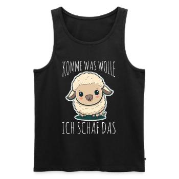 Komme Was Wolle Ich Schaf Das Depression Schäfchen - Männer Premium Bio Tank Top - Schwarz - Vorne - Michal (187cm)