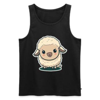 Schaf Schäfchen Tierwirt Schafsbauer Schäfer Bauer - Männer Premium Bio Tank Top - Schwarz - Vorne - Michal (187cm)