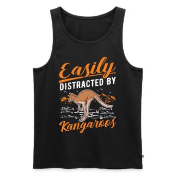 Easily distracted by Kangaroos Kangaroo - Men's Premium Organic Tank Top - black - Front - Michal (187cm)