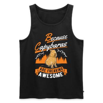 Because Capybaras are freaking awesome - Männer Premium Bio Tank Top - Schwarz - Vorne - Michal (187cm)