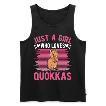 Quokka Girl Kangourou à queue courte - Débardeur bio Premium Homme - noir - Devant - Michal (187cm)