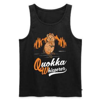 Quokka Whisperer Kangourou à queue courte - Débardeur bio Premium Homme - noir - Devant - Michal (187cm)