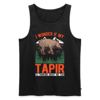 Tapir Cadeau Tapir des plaines Tapirdae Tapir - Débardeur bio Premium Homme - noir - Devant - Michal (187cm)