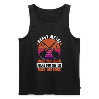 Heavy Metal Musiker in einer Band Hard Rock Musik - Männer Premium Bio Tank Top - Schwarz - Vorne - Michal (187cm)