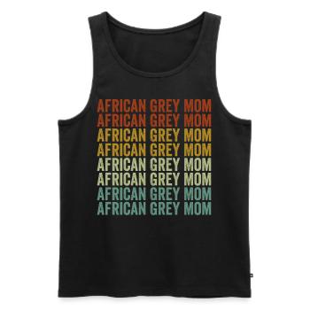 African Grey Mama African African Grey Parrot Papage - Men's Premium Organic Tank Top - black - Front - AI Model Male 178 light (178cm)