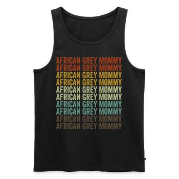 African Grey Mami African grey parrot - Men's Premium Organic Tank Top - black - Front - AI Model Male 178 light (178cm)